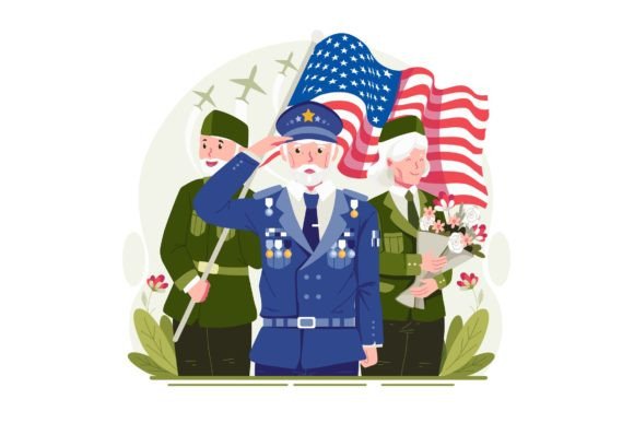 A Group of Veterans Illustration for Graphics and Illustrations