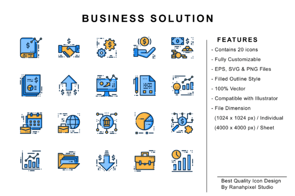 Business Solution Icons: A Graphic Asset for Digital Creators