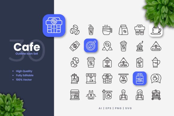 Cafe Icons: A Simple Graphic Asset for Local Branding