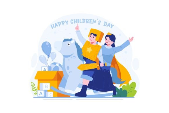 Children’s Day Illustration for Website and Editorial Use