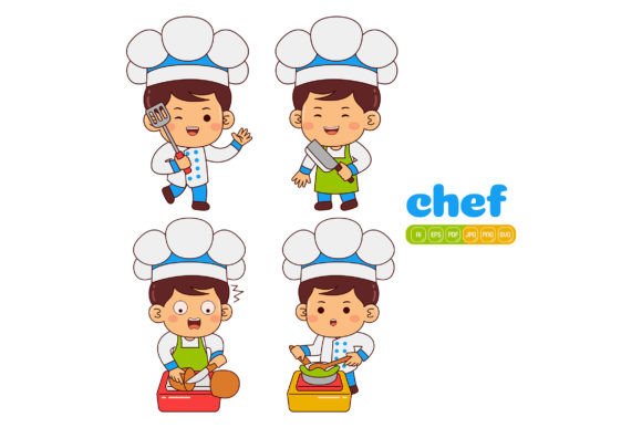 Cute Chef Boy Vector Pack 01