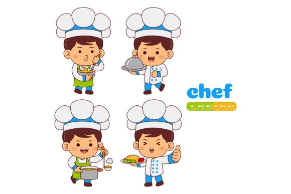 Cute Chef Boy Vector Pack 02
