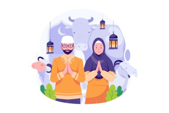 Eid Al Adha Illustration for Crafting and Graphics