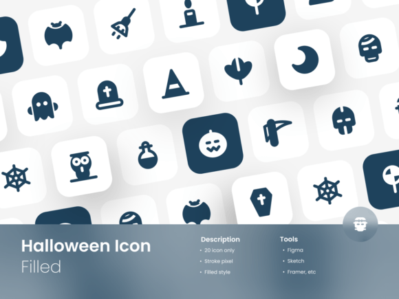 Halloween Icon Set Filled Style Graphics for Ux And Ui Kits