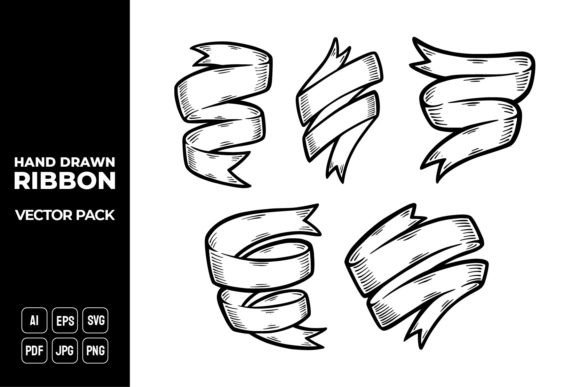 Hand Drawn Ribbon Banners Vector Pack for Business Branding