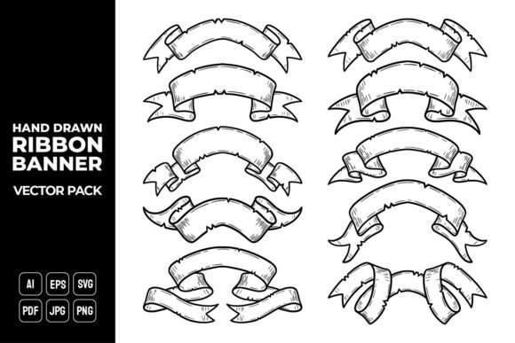 Hand Drawn Ribbon Banners Vector Pack Review
