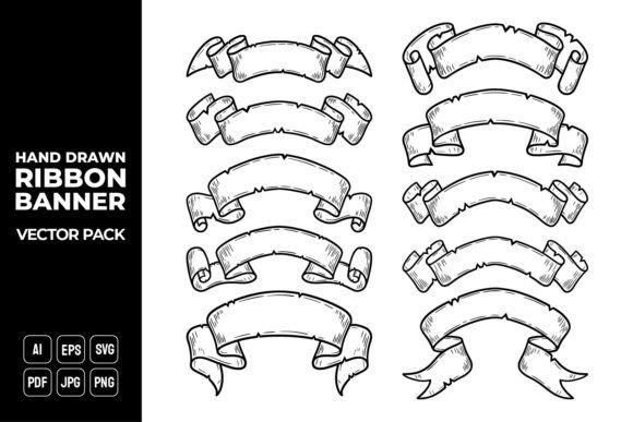 Hand Drawn Ribbon Banners Vector Pack Review