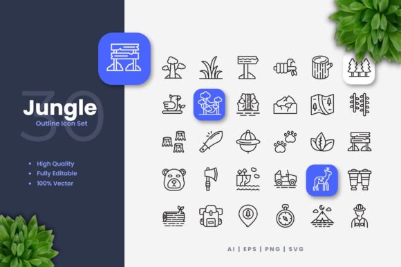 Jungle Icons - Clean Graphics for Digital Sellers