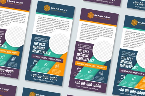 Medicine Marketplace Vertical Banner - Graphics for Print Templates