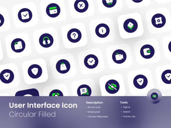 User Interface Icon Set Circular Filled for Graphics and Ux And Ui Kits