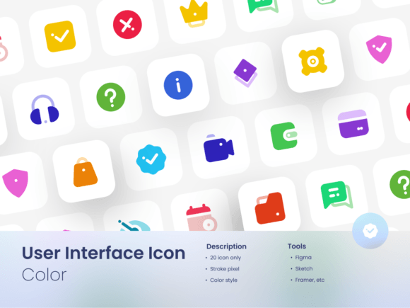 User Interface Icon Set Colored Style for Graphics and Ux And Ui Kits