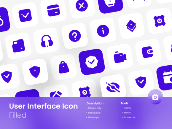 User Interface Icon Set Filled Style for Graphics and Ux And Ui Kits