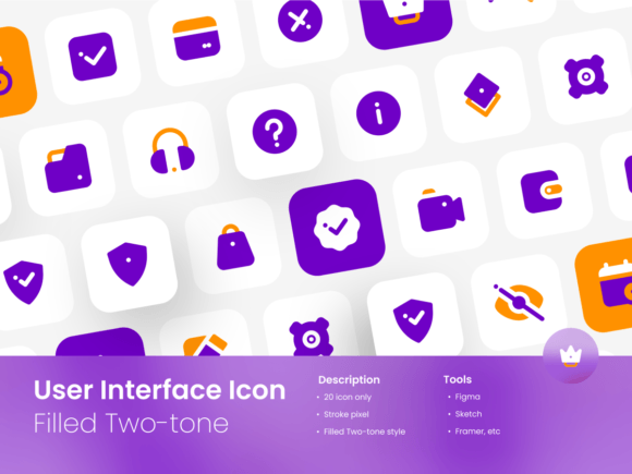 User Interface Icon Set Filled Two-Tone Graphics