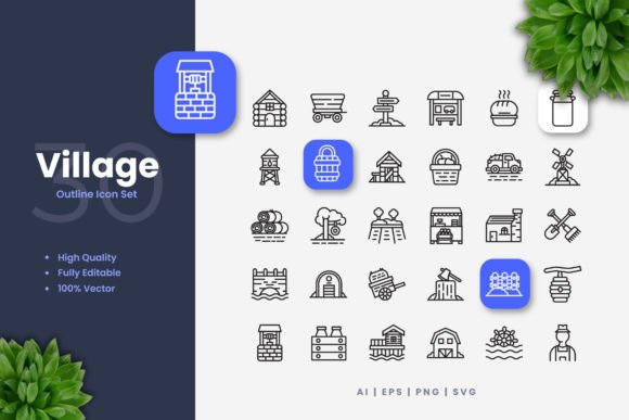 Village Icons: Clean Graphics for Local Business Branding