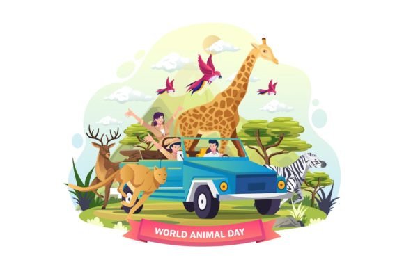 World Animal Day Illustration for Branding and Packaging
